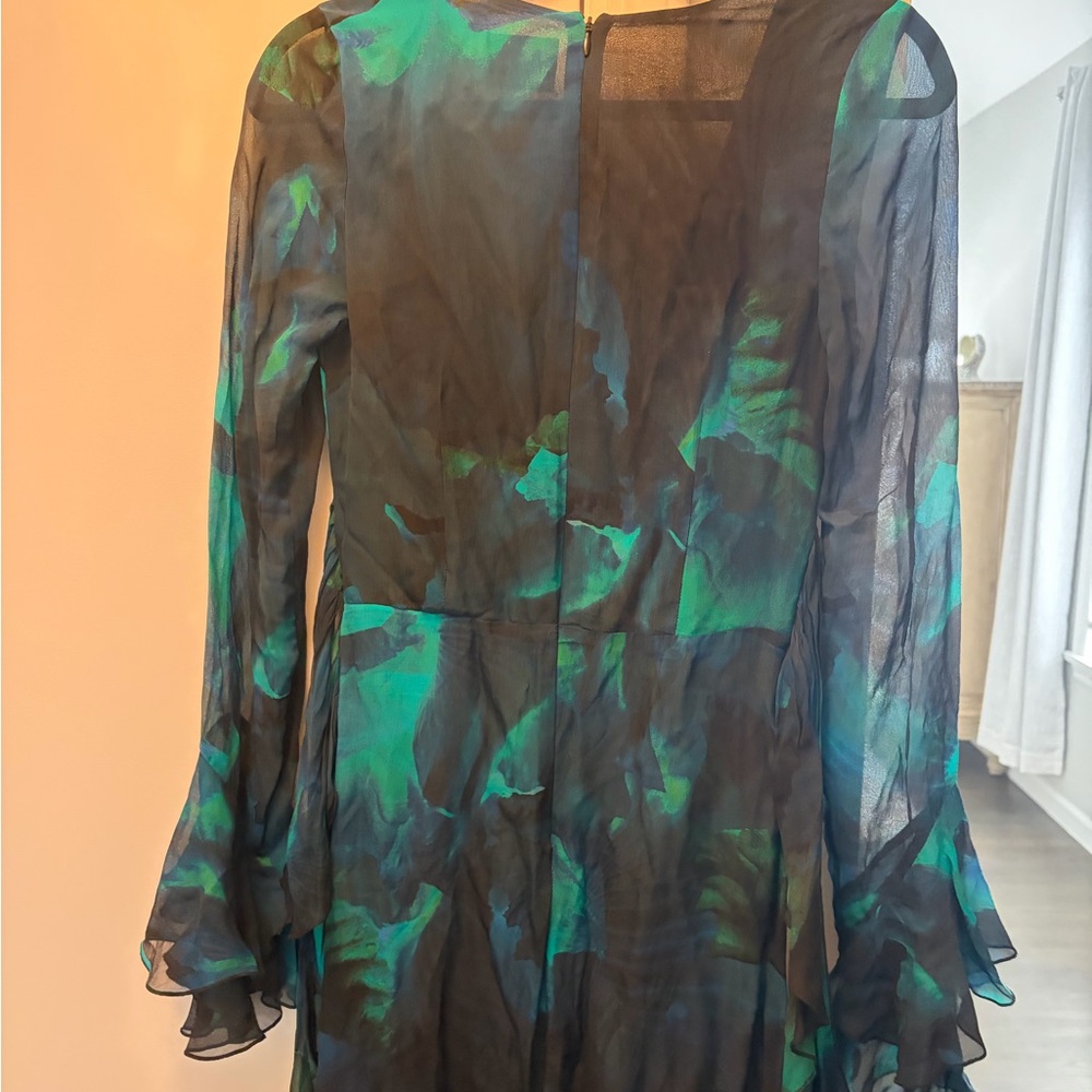 Rat & Boa Fiorella Midnight Blue and Emerald Long Sleeve Dress - Picture 10 of 11